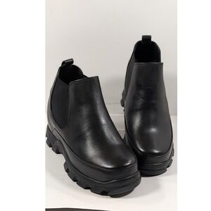 Calden K332011- 4.9" elevator Height Increase Black Slip_on Ankle Boots Mens 6.5